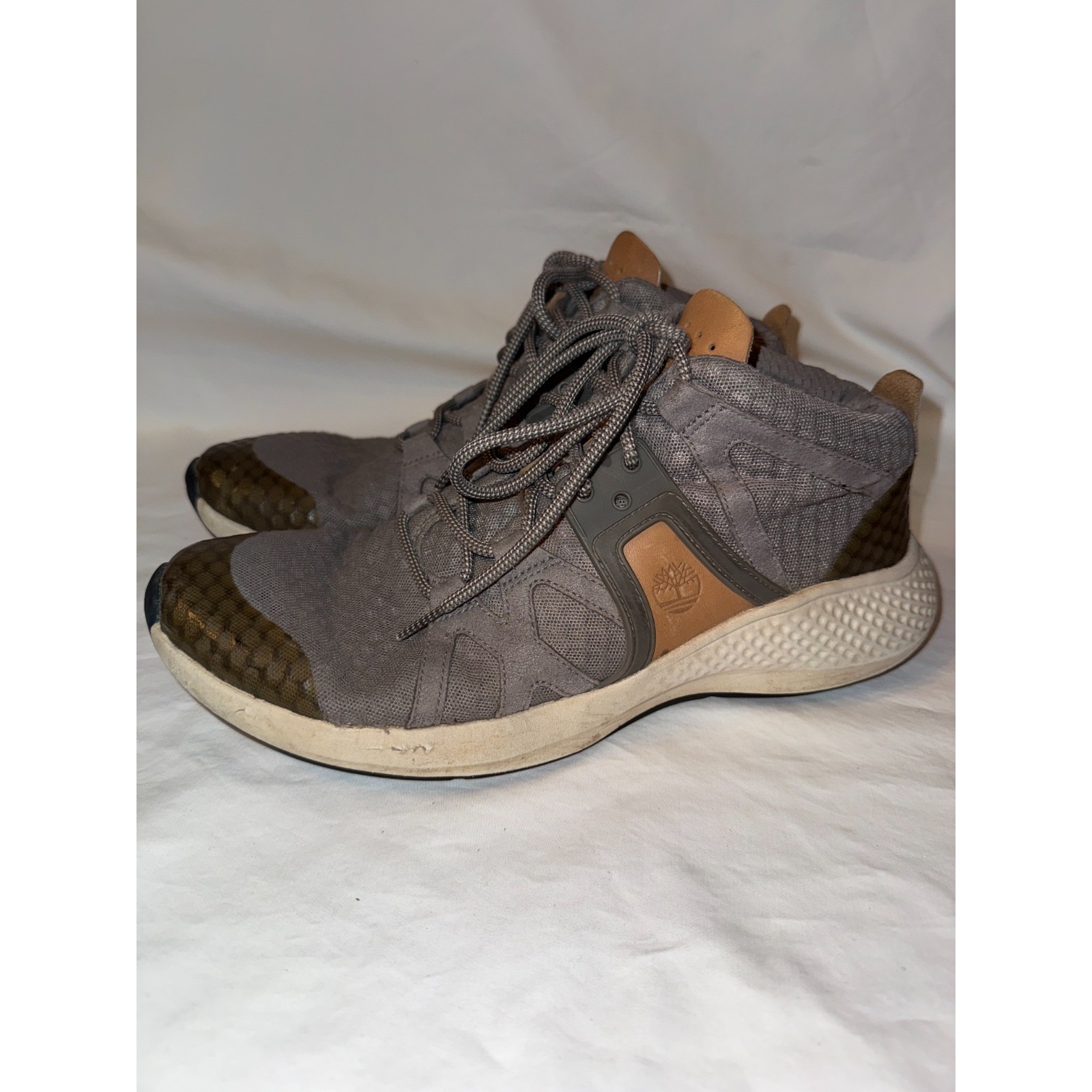 Timberland Flyroam Go Men's Sneaker 10 Gray Brown Round Toe Lace Up Casual Shoes